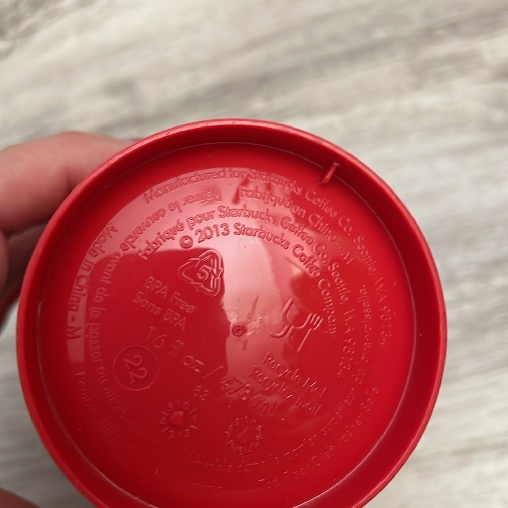 2013 Starbucks Red 25 Years of Holiday Cup Cheer 16 Oz Hot/Cold Plastic Tumbler - Picture 6 of 10